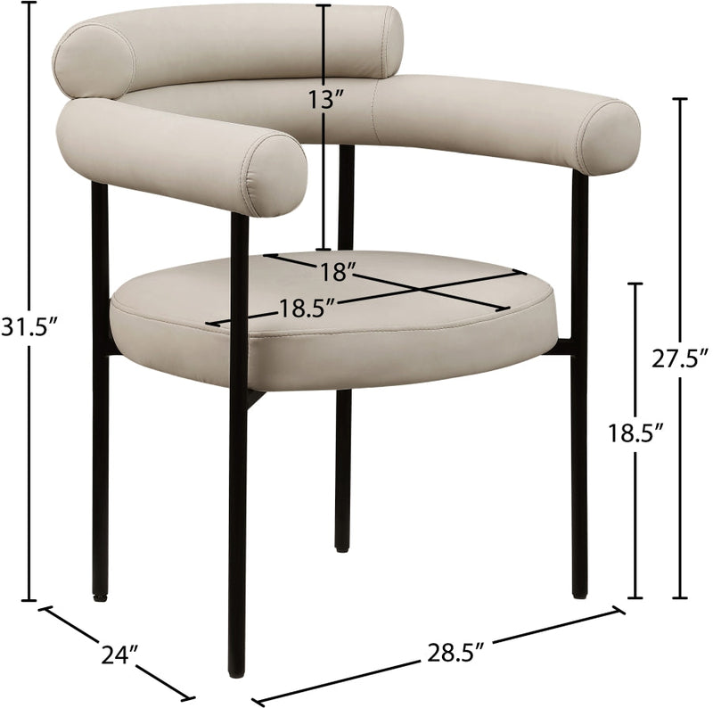 Blake Vegan Leather Upholstered Dining Chair in Taupe, Set of 2 - 847Taupe-C