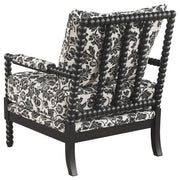 Blanchett Traditional Floral Upholstered Bobbin Accent Chair Black - 903235
