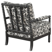 Blanchett Traditional Floral Upholstered Bobbin Accent Chair Black - 903235