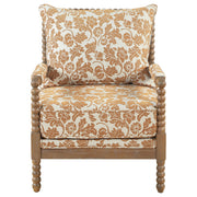 Blanchett Upholstered Bobbin Accent Chair Apricot and Distressed Brown - 903236