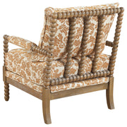 Blanchett Upholstered Bobbin Accent Chair Apricot and Distressed Brown - 903236