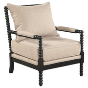 Blanchett Upholstered Bobbin Accent Chair Beige and Black - 903237