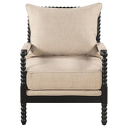Blanchett Upholstered Bobbin Accent Chair Beige and Black - 903237