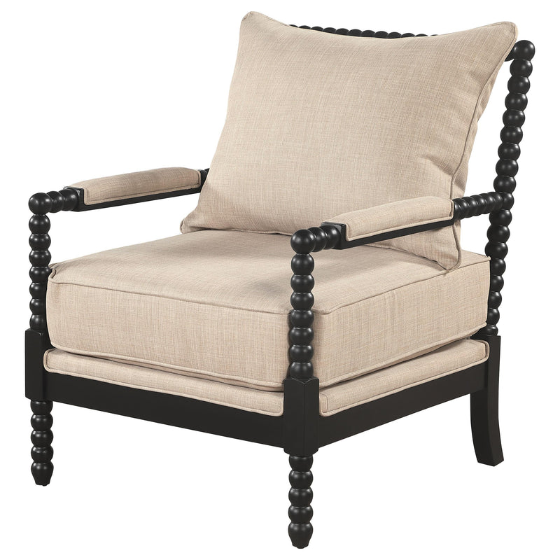 Blanchett Upholstered Bobbin Accent Chair Beige and Black - 903237