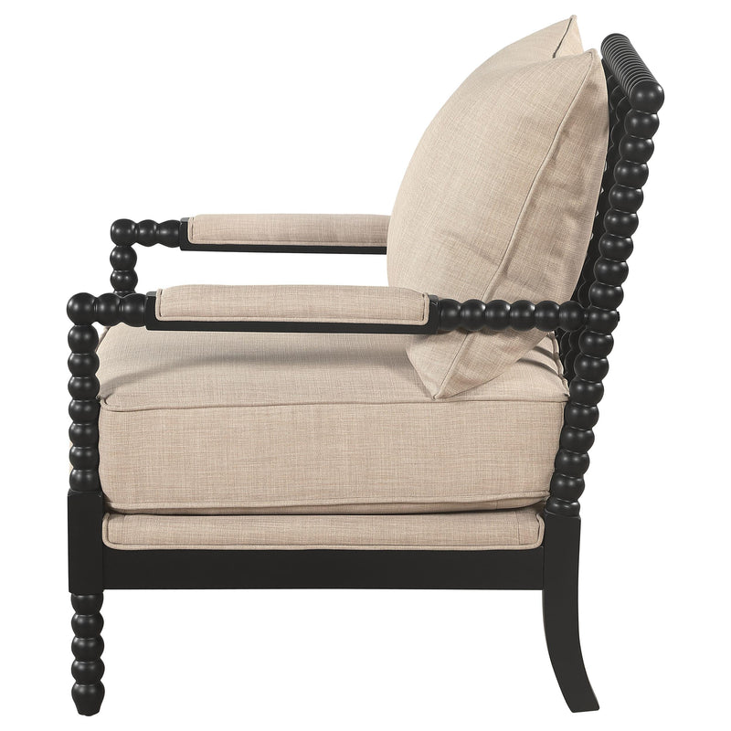 Blanchett Upholstered Bobbin Accent Chair Beige and Black - 903237