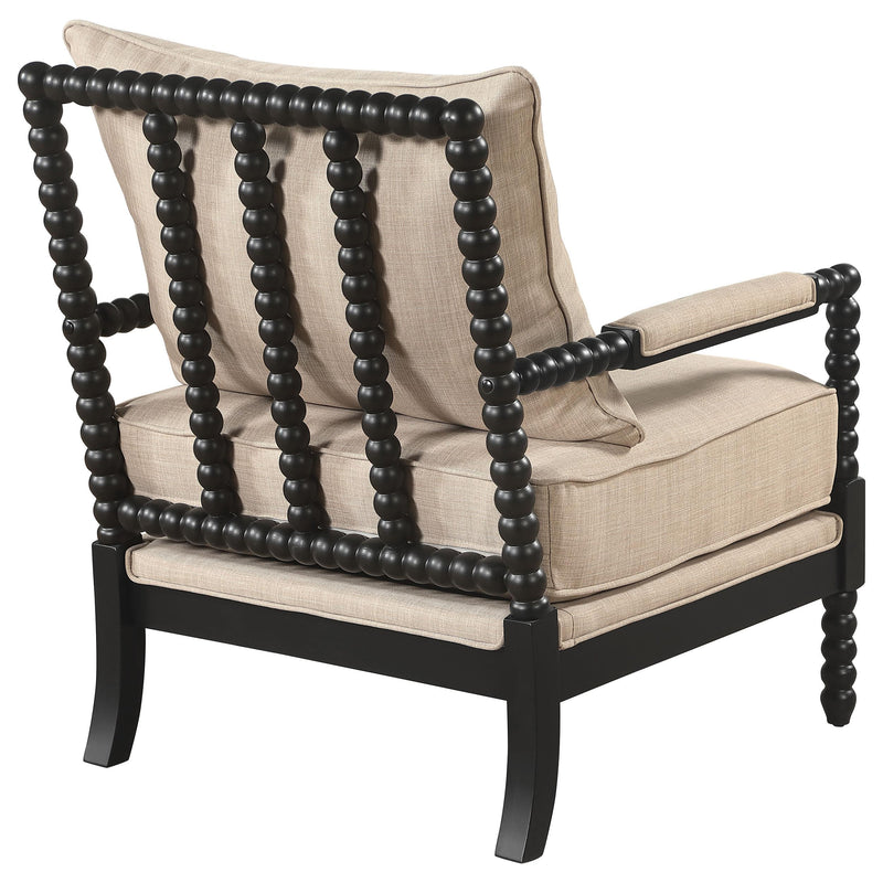 Blanchett Upholstered Bobbin Accent Chair Beige and Black - 903237