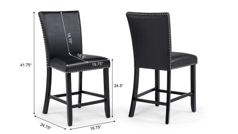 Blaze 5PC (Table & 4 Black PU Chairs) - D256-Black-5PC