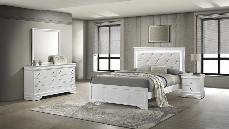 Blaze Twin 4PC Bedroom Set in White - Blaze Twin 4PC Bedroom Set in White