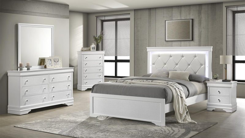 Blaze Twin 5PC Bedroom Set in White - Blaze Twin 5PC Bedroom Set in White
