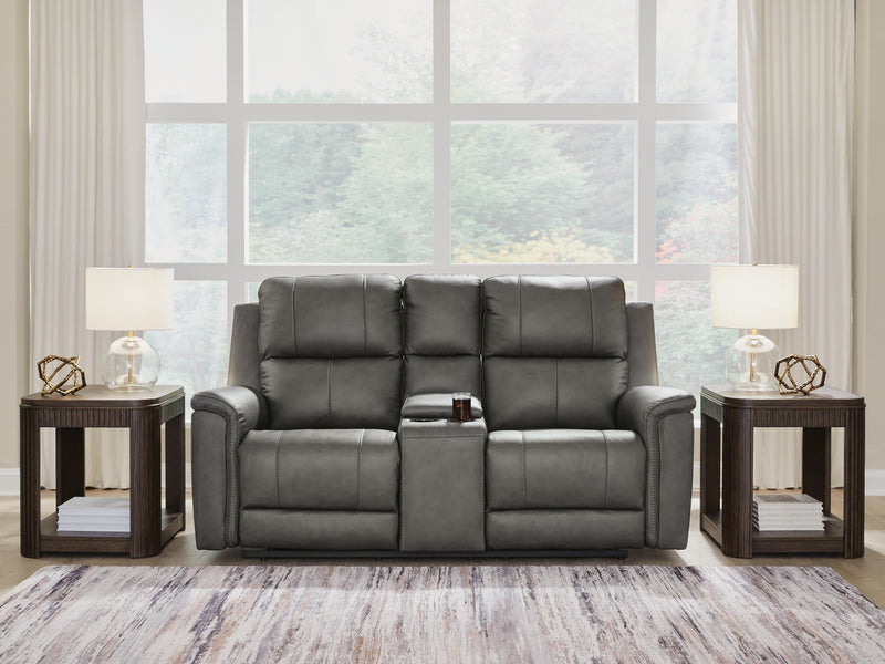 Bleckley Anchor Power Reclining Loveseat with Console - PCU1200018