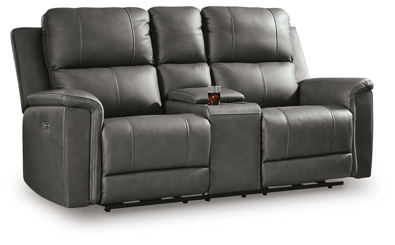Bleckley Anchor Power Reclining Loveseat with Console - PCU1200018