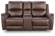 Bleckley Espresso Power Reclining Loveseat with Console - PCU1200118
