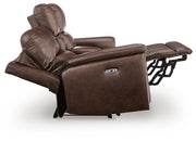 Bleckley Espresso Power Reclining Loveseat with Console - PCU1200118