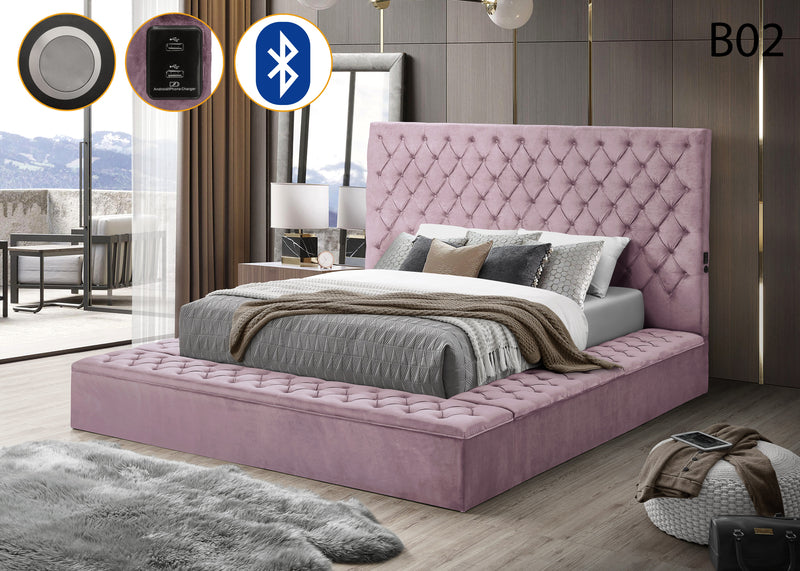Bliss Pink King Square Bed - BLISS-PK-K-SQ-BED