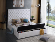 Bliss Velvet King Bed (3 Boxes) White - Gate FurnitureKing Bed