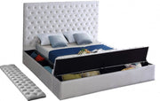 Bliss Velvet King Bed (3 Boxes) White - Gate FurnitureKing Bed