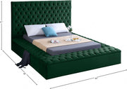Bliss Velvet Queen Bed (3 Boxes) Green - Gate FurnitureQueen Bed