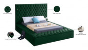 Bliss Velvet Queen Bed (3 Boxes) Green - Gate FurnitureQueen Bed