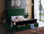 Bliss Velvet Queen Bed (3 Boxes) Green - Gate FurnitureQueen Bed