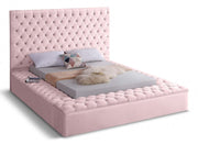 Bliss Velvet Queen Bed (3 Boxes) Pink - Gate FurnitureQueen Bed