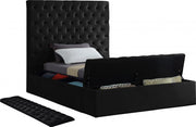 Bliss Velvet Twin Bed (3 Boxes) Black - Gate FurnitureTwin Bed