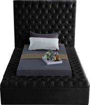 Bliss Velvet Twin Bed (3 Boxes) Black - Gate FurnitureTwin Bed