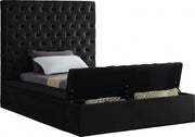 Bliss Velvet Twin Bed (3 Boxes) Black - Gate FurnitureTwin Bed