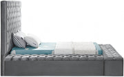 Bliss Velvet Twin Bed (3 Boxes) Grey - Gate FurnitureTwin Bed