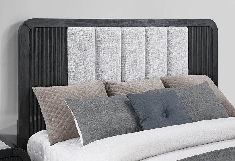 Beckett White/Black King Bed And Nightstand - BECKETT-WHT/BLK-KB NS