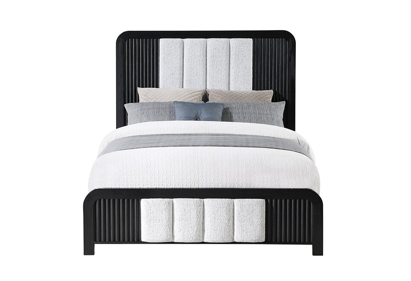 Beckett White/Black Queen Bed - BECKETT-WHT/BLK-QB