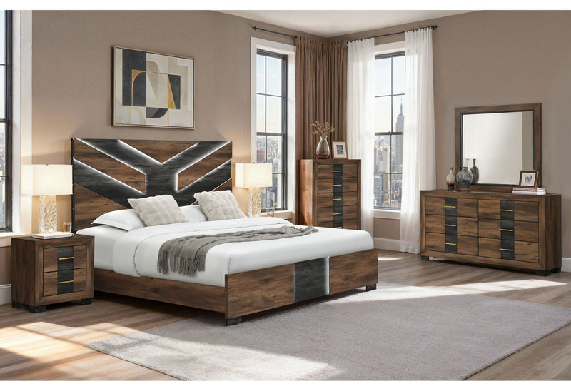 Optimus Brown/Black Queen Bed Group - OPTIMUS-BRWN/BLK-QBG