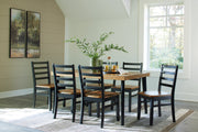 Blondon Brown/Black Dining Table and 6 Chairs (Set of 7) - D413-425