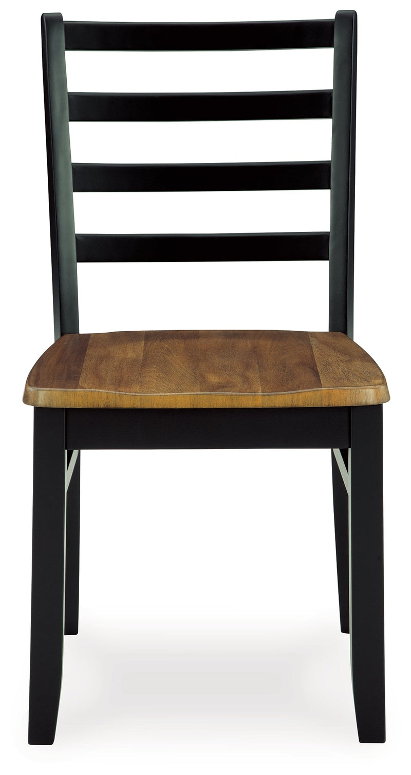 Blondon Brown/Black Dining Table and 6 Chairs (Set of 7) - D413-425