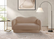Bloom 58" Teddy Fabric Upholstered Upholstered Loveseat in Beige - 44006Beige-L