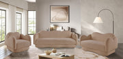 Bloom 58" Teddy Fabric Upholstered Upholstered Loveseat in Beige - 44006Beige-L