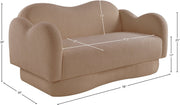 Bloom 58" Teddy Fabric Upholstered Upholstered Loveseat in Beige - 44006Beige-L