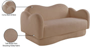 Bloom 58" Teddy Fabric Upholstered Upholstered Loveseat in Beige - 44006Beige-L