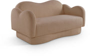 Bloom 58" Teddy Fabric Upholstered Upholstered Loveseat in Beige - 44006Beige-L