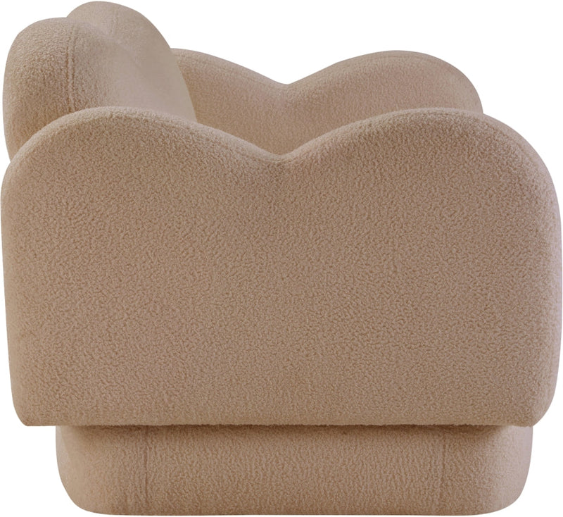 Bloom 58" Teddy Fabric Upholstered Upholstered Loveseat in Beige - 44006Beige-L