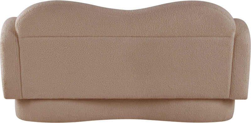 Bloom 58" Teddy Fabric Upholstered Upholstered Loveseat in Beige - 44006Beige-L