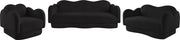 Bloom 58" Teddy Fabric Upholstered Upholstered Loveseat in Black - 44006Black-L
