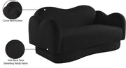 Bloom 58" Teddy Fabric Upholstered Upholstered Loveseat in Black - 44006Black-L