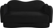 Bloom 58" Teddy Fabric Upholstered Upholstered Loveseat in Black - 44006Black-L