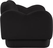 Bloom 58" Teddy Fabric Upholstered Upholstered Loveseat in Black - 44006Black-L