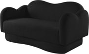 Bloom 58" Teddy Fabric Upholstered Upholstered Loveseat in Black - 44006Black-L