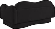 Bloom 58" Teddy Fabric Upholstered Upholstered Loveseat in Black - 44006Black-L