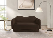 Bloom 58" Teddy Fabric Upholstered Upholstered Loveseat in Brown - 44006Brown-L