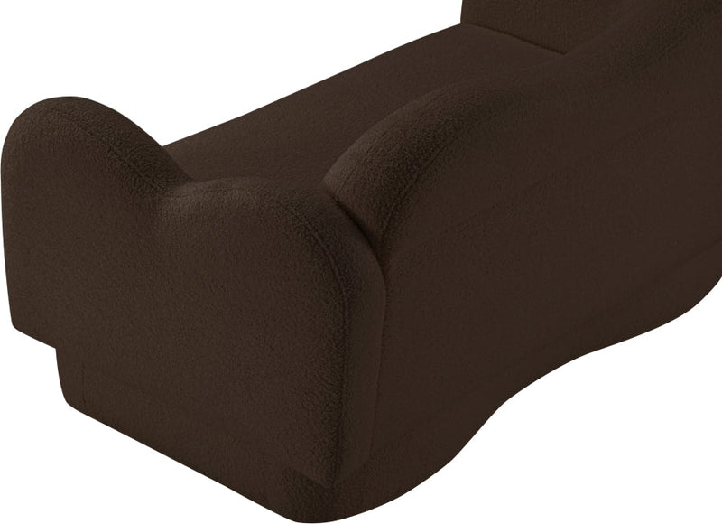 Bloom 58" Teddy Fabric Upholstered Upholstered Loveseat in Brown - 44006Brown-L