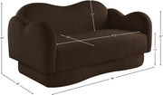 Bloom 58" Teddy Fabric Upholstered Upholstered Loveseat in Brown - 44006Brown-L