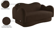 Bloom 58" Teddy Fabric Upholstered Upholstered Loveseat in Brown - 44006Brown-L